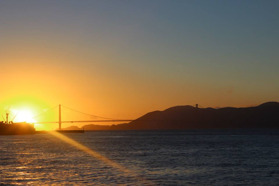Golden gate bridge at sunset
